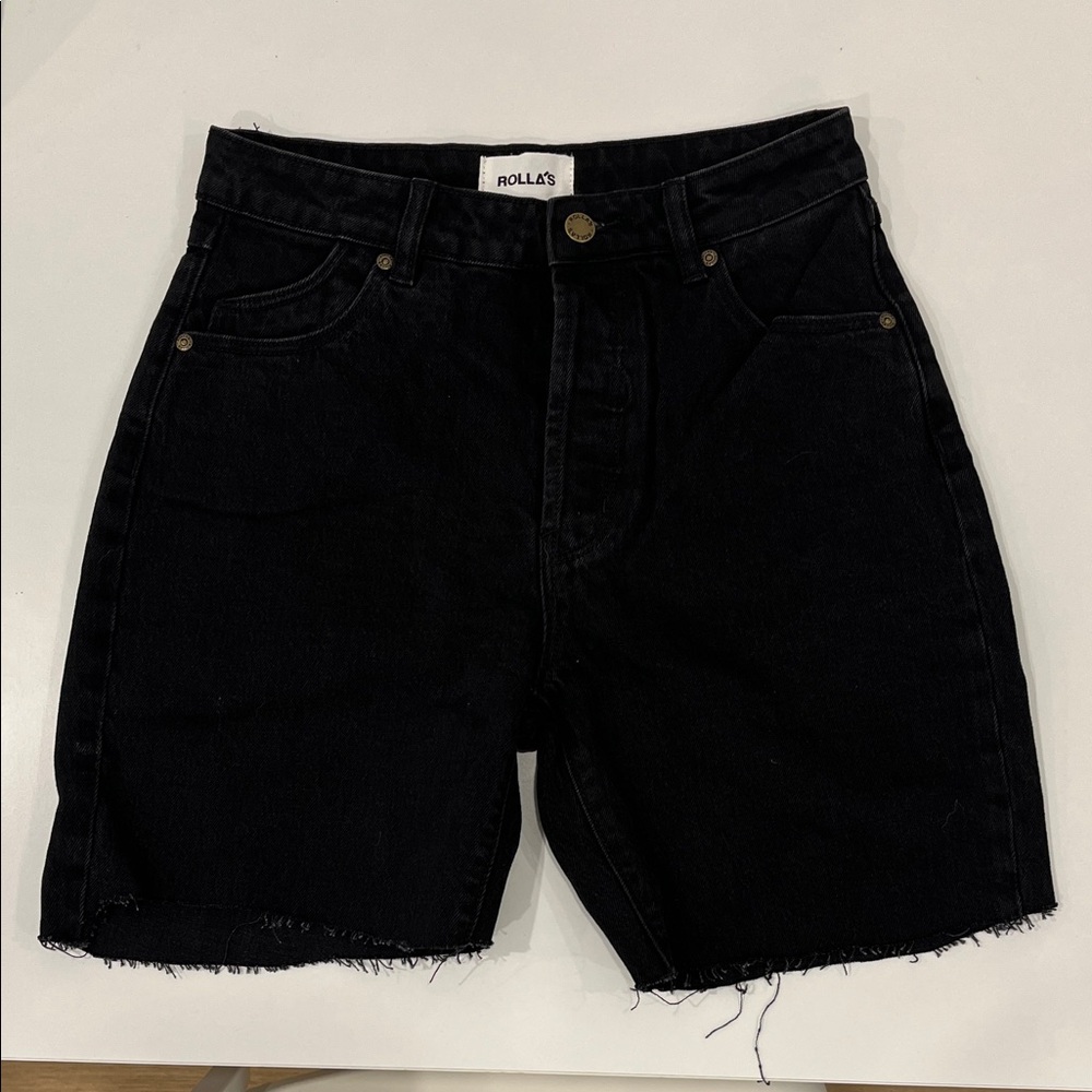 Rolla's Black Denim Jean Shorts high rise NWOT